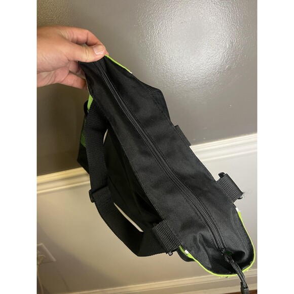 Port & Company Tote Bag Black Green Zip Top Mesh Pockets Shamrock Clover Irish - Picture 9 of 13